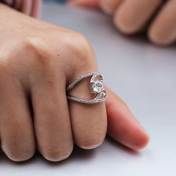 ✨ Double Layer Zircon Fashion Cross Design Trendy Rings for Women, EVGG1595 - Picture 4 of 6